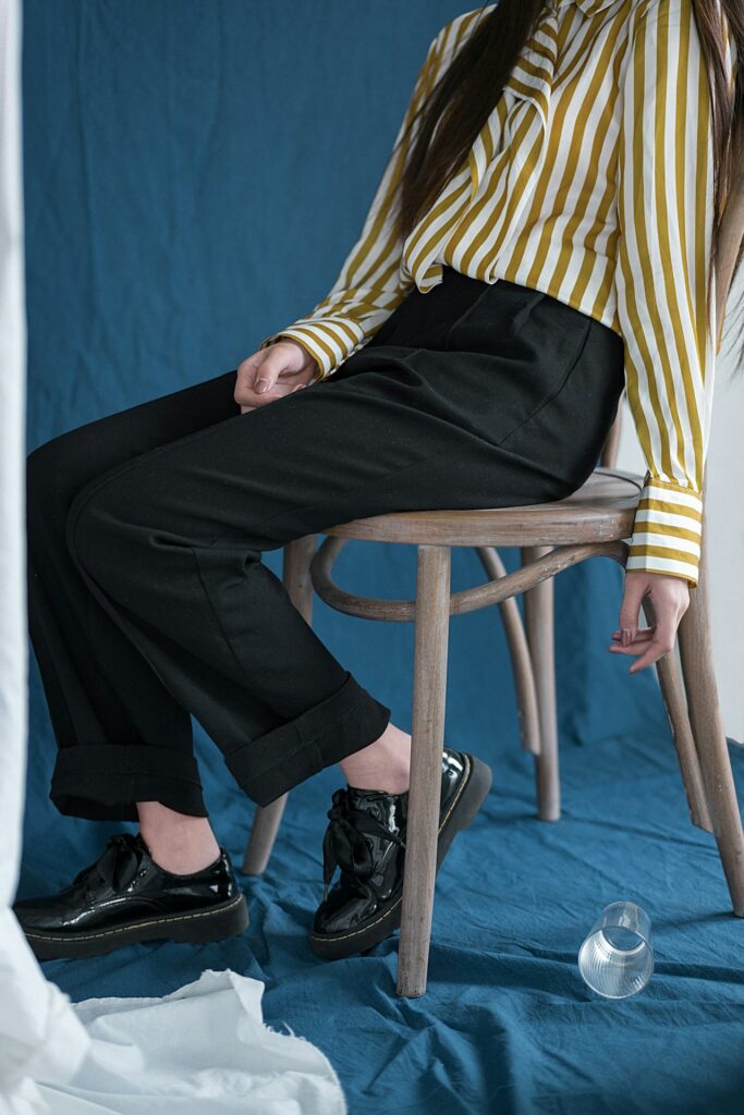 Pleated Cotton Dress Trousers